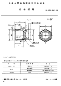 HB 6059~6061-1996 外套螺母