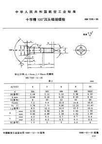 HB 7205-1995 十字槽100°沉头锥端螺栓