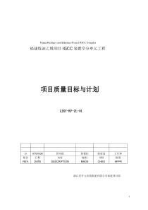 项目质量目标与计划