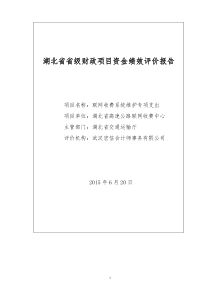 项目资金绩效评价报告