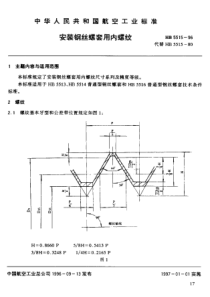 HB 5515-1996 安装钢丝螺套用内螺纹