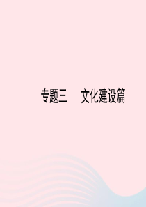 陕西省2019年中考政治总复习 第三部分 热点专题训练 专题三 文化建设篇课件