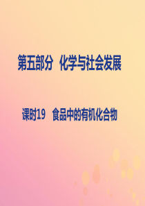 山西省2019届中考化学复习 第五部分 化学与社会发展 课时19 食品中的有机化合物课件