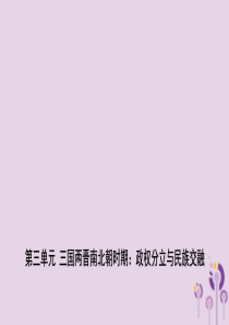 山东省枣庄市2019年中考历史一轮复习 中国古代史 第三单元 三国两晋南北朝时期：政权分立与民族交融