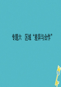 山东省济南市2018年中考地理 专题复习六 区域“差异与合作”课件