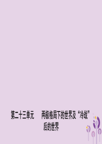 山东省滨州市2019年中考历史一轮复习 世界史 第二十三单元 两极格局下的世界及“冷战”后的世界课件