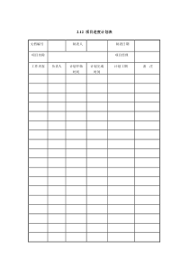 项目进度计划表