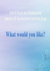 三年级英语下册 Unit 4 Food and Restaurants Lesson 20 Hamb