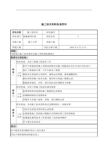 项目部施工技术员岗位说明书