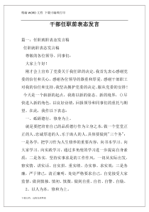 干部任职前表态发言