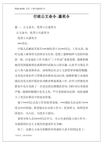 行政公文命令-嘉奖令