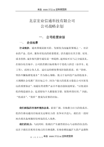 北京XXX信通科技有限公司公司战略企划（DOC 31页）