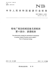 NBT 20003.4-2010 核电厂核岛机械设备无损检测 第4部分渗透检测