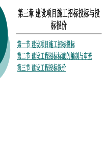 第3章 建设项目施工招标投标与投标报价