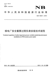 NBT 20217-2013 核电厂安全重要过程仪表安装技术规程