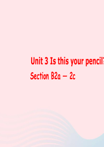 七年级英语上册 Unit 3 Is this your pencil Period 4课件2 （新版