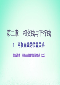 七年级数学下册 第二章 相交线与平行线 1 两条直线的位置关系（第2课时）两条直线的位置关系（二）课