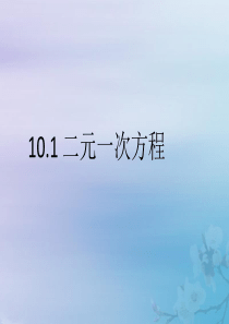 七年级数学下册 第10章 二元一次方程组 10.1 二元一次方程课件1（新版）苏科版