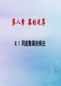 七年级数学下册 第8章 幂的运算 8.1 同底数幂的乘法课件2（新版）苏科版