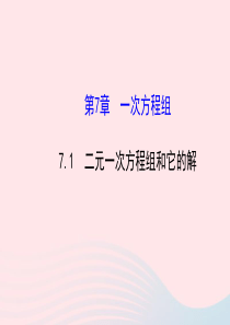 七年级数学下册 第7章 一次方程组 7.1二元一次方程组和它的解课件 （新版）华东师大版