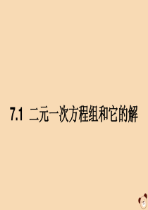 七年级数学下册 第7章 一次方程组 7.1 二元一次方程组和它的解课件1（新版）华东师大版