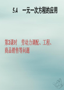 七年级数学上册 第5章 一元一次方程 5.4 一元一次方程的应用（第3课时 劳动力调配 程 商品销售