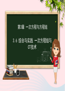 七年级数学上册 第3章 一次方程与方程组 3.6 综合实践一次方程组与CT技术课件（新版）沪科版