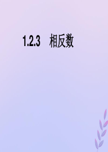 七年级数学上册 第2章 有理数 2.2 数轴 2.3 相反数课件（新版）华东师大版