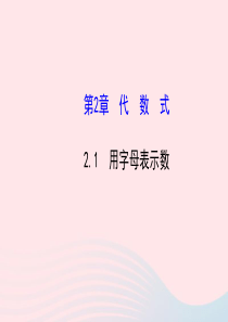 七年级数学上册 第2章 代数式 2.1用字母表示数课件 （新版）湘教版