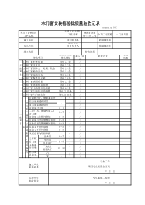 03030101木门窗安装检验批质量验收记录