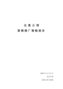 北奥公馆推广策略改