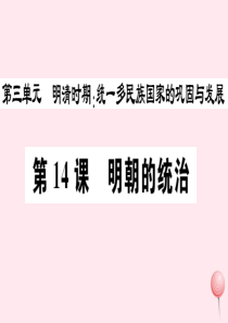 七年级历史下册 第三单元 明清时期：统一多民族国家的巩固与发展第14课 明朝的统治习题课件 新人教版