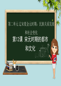 七年级历史下册 第二单元 辽宋夏金元时期：民族关系发展和社会变化 第12课 宋元时期的都市和文化课件