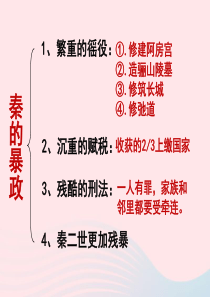 七年级历史上册 第三单元 秦汉时期：统一多民族国家的建立和巩固 10秦末大农民起义 秦的暴政素材 新