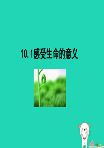 七年级道德与法治上册 第四单元 生命的思考 第十课 绽放生命之花 第1框 感受生命的意义课件 新人教