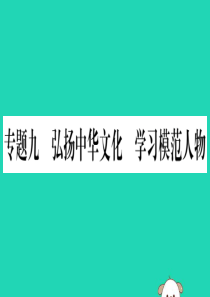 宁夏2019中考道德与法治考点复习 第三篇 热点透视 天下纵横 专题九 弘扬中华文化 学习模范人物课