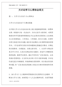 大讨论学习心得体会范文