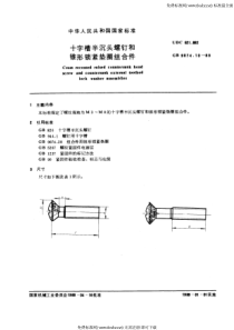 GB 9074.10-88 十字槽半沉头螺钉和锥形锁紧垫圈组合件