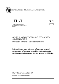 ITU-T X.1 (03 2000) International user classes of 