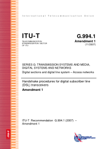 ITU-T G.994.1 Amendment 1 (11 2007) (英) Handshake 