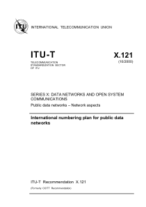 ITU-T X.121(10 2000) International numbering plan 