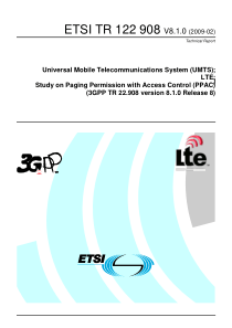 ETSI TR 122 908 V8.1.0 (2009-02) Study on Paging P