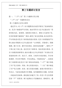 第三专题研讨发言