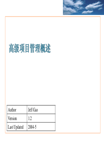 高级项目管理概述