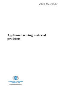 CSA C22.2 NO. 210-05 Appliance Wiring Material Pro