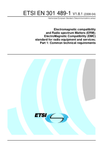 ETSI EN 301 489-1 V1.8.1-2008-04Electromagnetic co