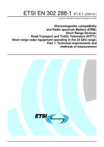 ETSI EN 302 288-1 V1.4.1 (2009-01) Road Transport 