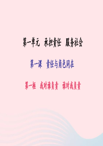 九年级政治全册 第一单元 承担责任 服务社会 第一课 责任与角色同在 第1框 我对谁负责 谁对我负责