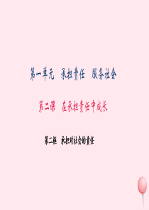 九年级政治全册 第一单元 承担责任 服务社会 第二课 在承担责任中成长第二框 承担对社会的责任习题课