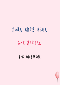 九年级政治全册 第四单元 满怀希望 迎接明天 第十课  选择希望人生 第一框 正确对待理想与现实习题
